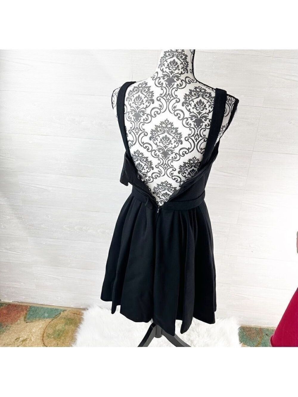 Chanel Pleated Fit & Flare Wool Knee Length Dress - Picture 9 of 14
